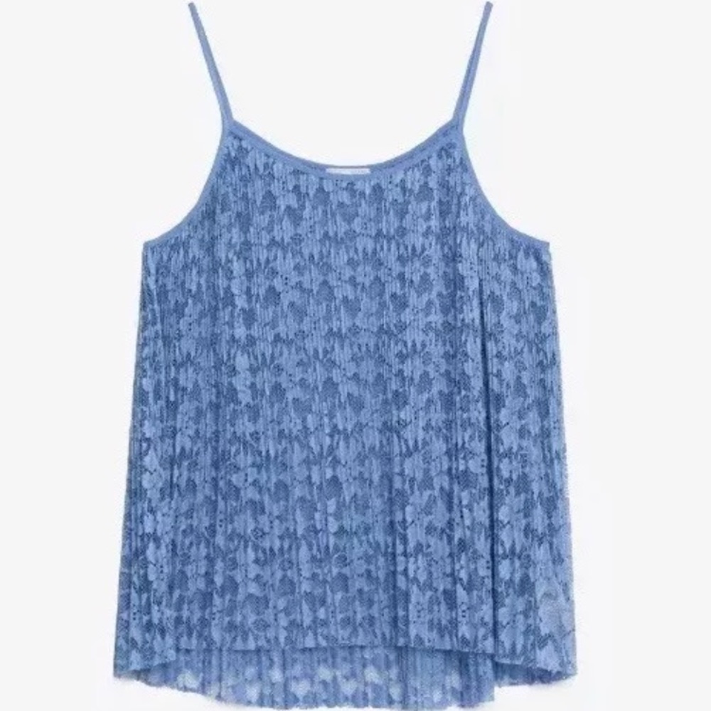 New ZARA Women’s Blue Spaghetti Strap Lace Top - Picture 2 of 6